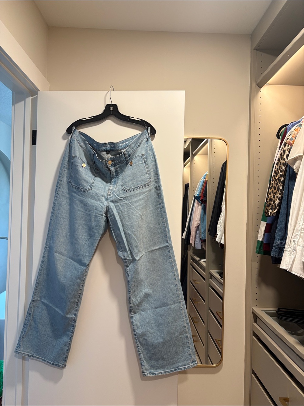 JCrew Light Blue Slim Wide-Leg Women’s Sailor Jeans 32T